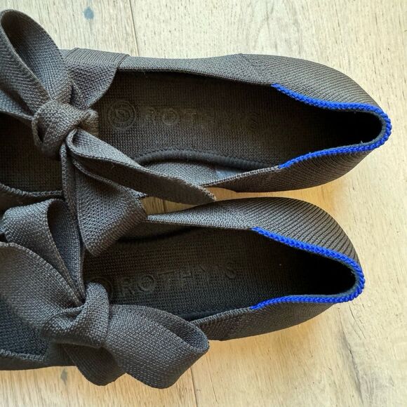 Rothy's Mary Jane The Point Bow Tie Flats in Black Size 6.5 - Picture 9 of 12